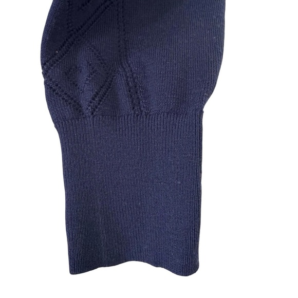 & Other Stories Pointelle Knit 100% Wool Midi Dress in "Dark Blue" Size XS - Picture 7 of 12